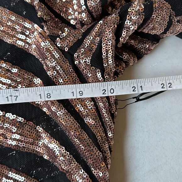 24K Label by K Too | Black Sheer Sequined Maxi Evening Dress - Picture 6 of 8